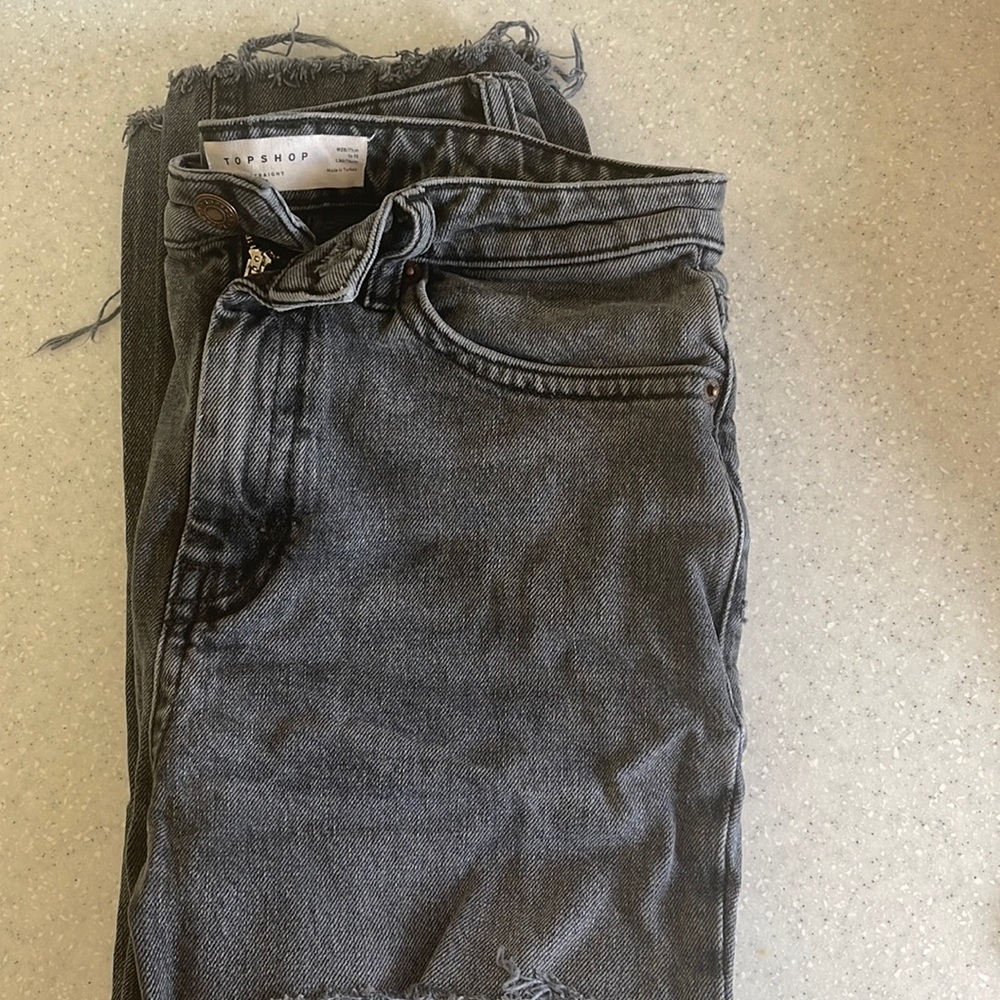 Topshop straight leg cropped jeans